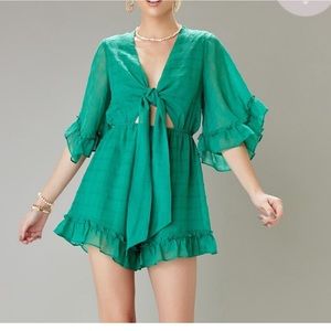 Francesca’s Green Tie Romper